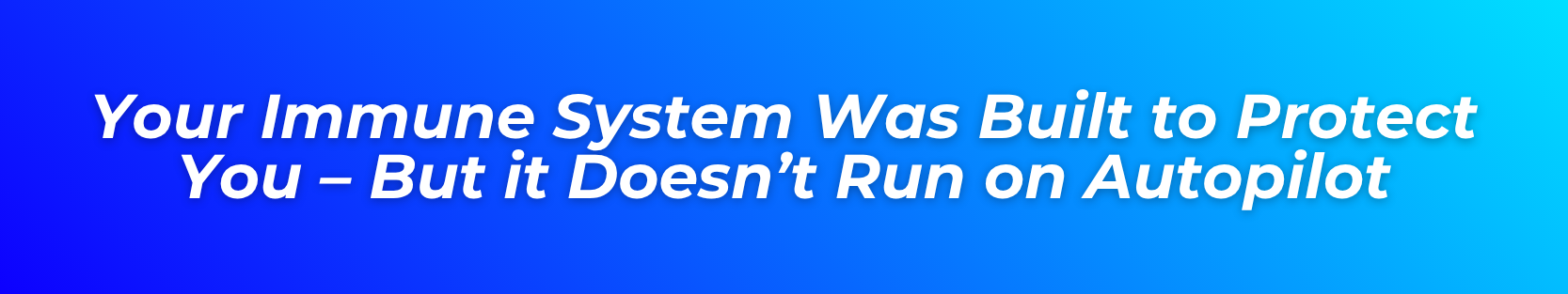 Most immune supplements are built around reaction, something you take when symptoms start to show.